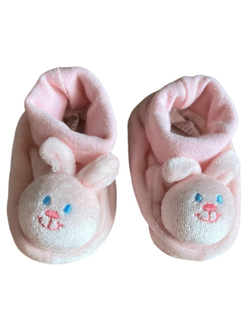 Vintage 1990s Adorable Newborn Baby Girl Pink Bunny Slippers